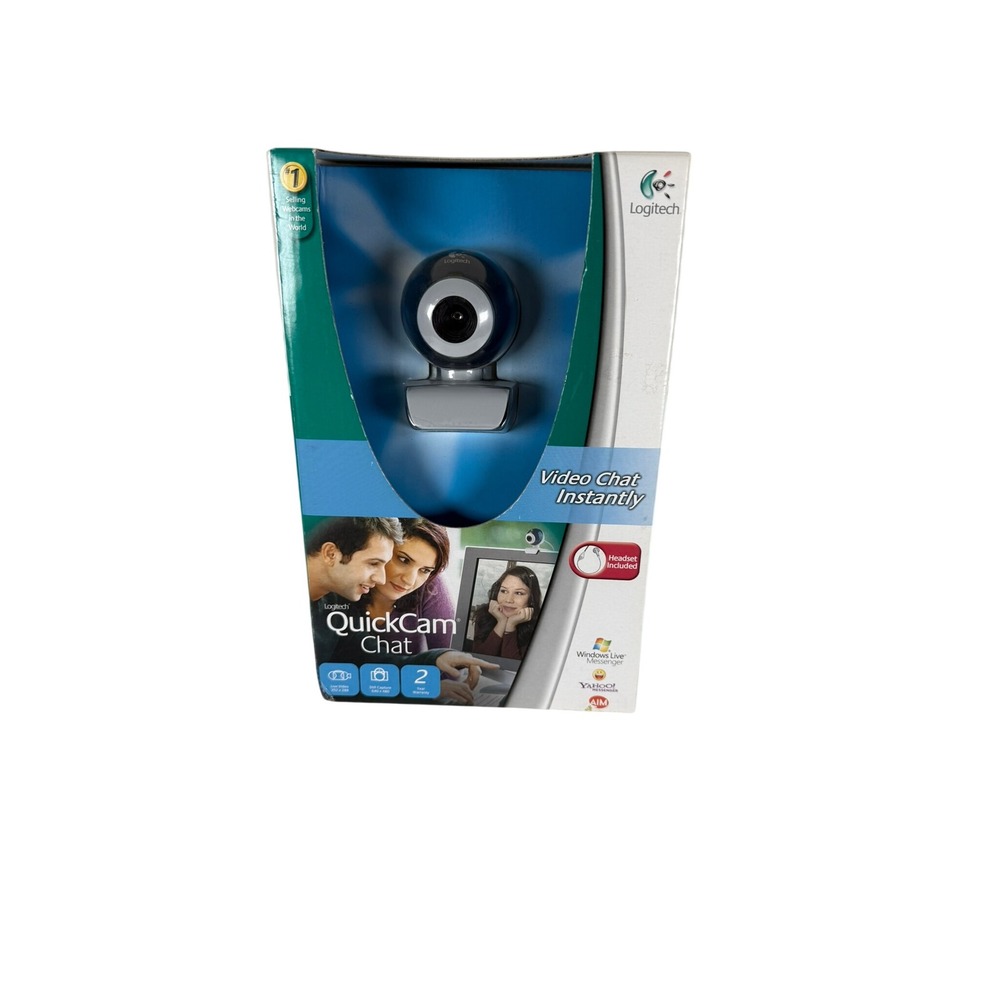 Logitech QuickCam Video Chat Web Camera Skype Headset Included Sealed Box
